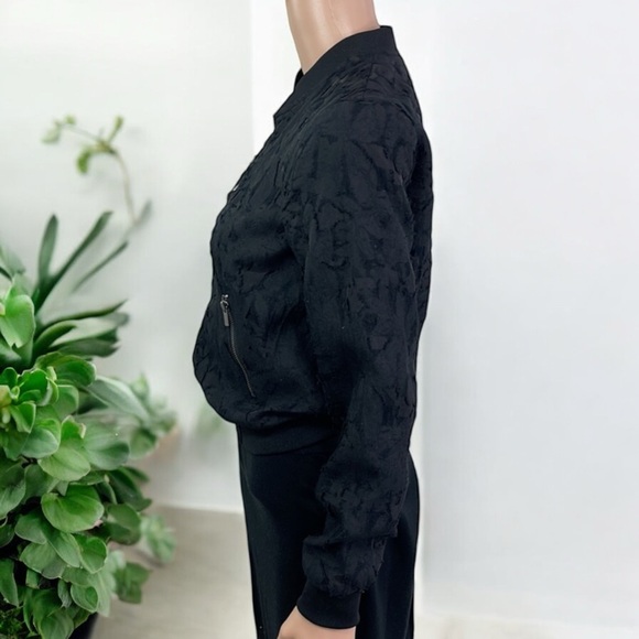 H&M Black Lightweight Patterned Bomber Jacket - Picture 10 of 15